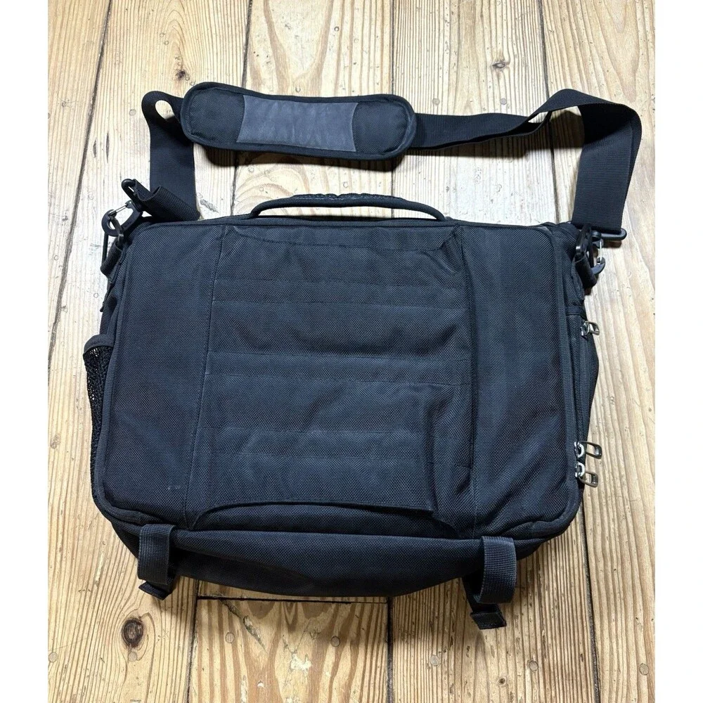 Nike Messenger Bag Black Vintage Crossbody Flap Travel Carry On Satchel Laptop